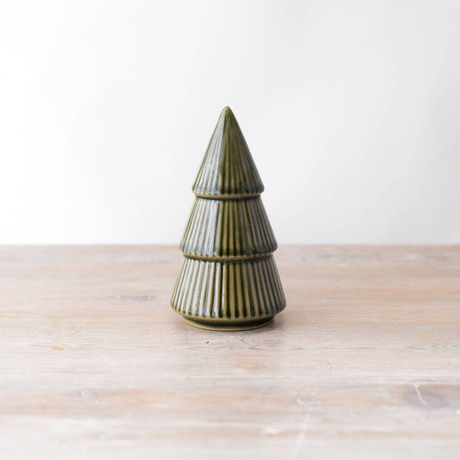 Natural Ceramic Ornament | Glazed Christmas Tree 15.6cm