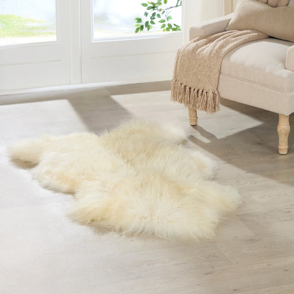 Natural Sheepskin Rug | Ivory Curly