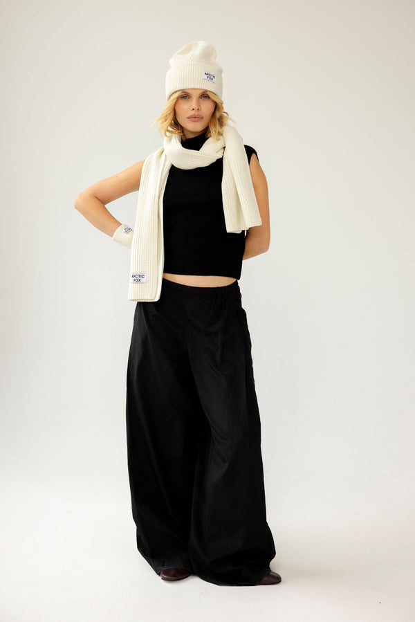 Recycled Knit Scarf | Winter White