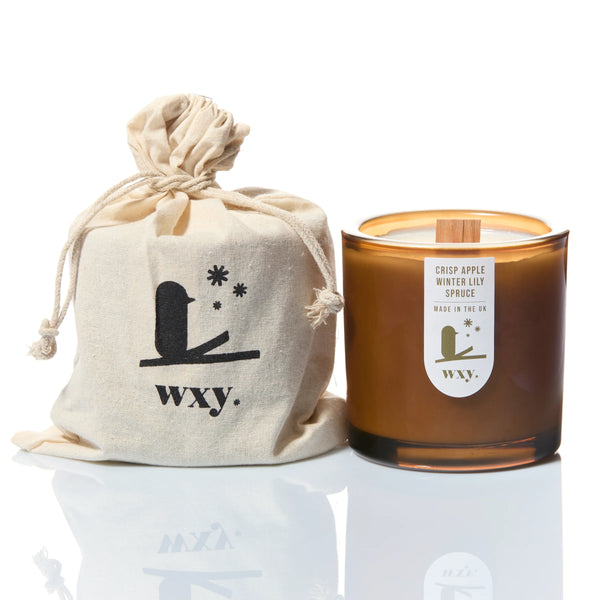 Luxury Glass Candle | Crisp Apple, Winter Lilly + Spruce