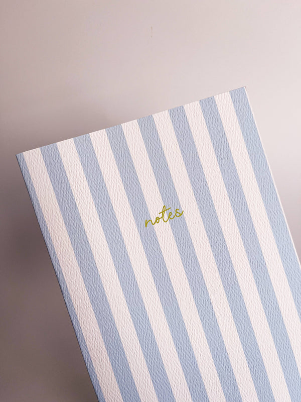 Colourful Striped Notebook | Baby Blue