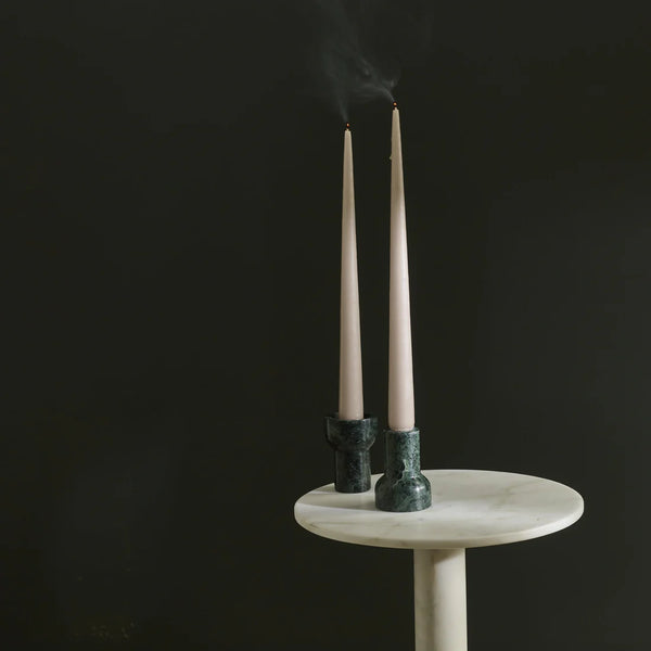 Minimal Marble Candleholder | Forest Green Como - NØRDEN
