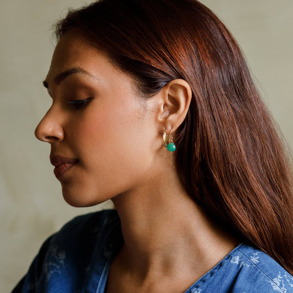 Crystal Drop Earrings | Isla - Green Aventurine
