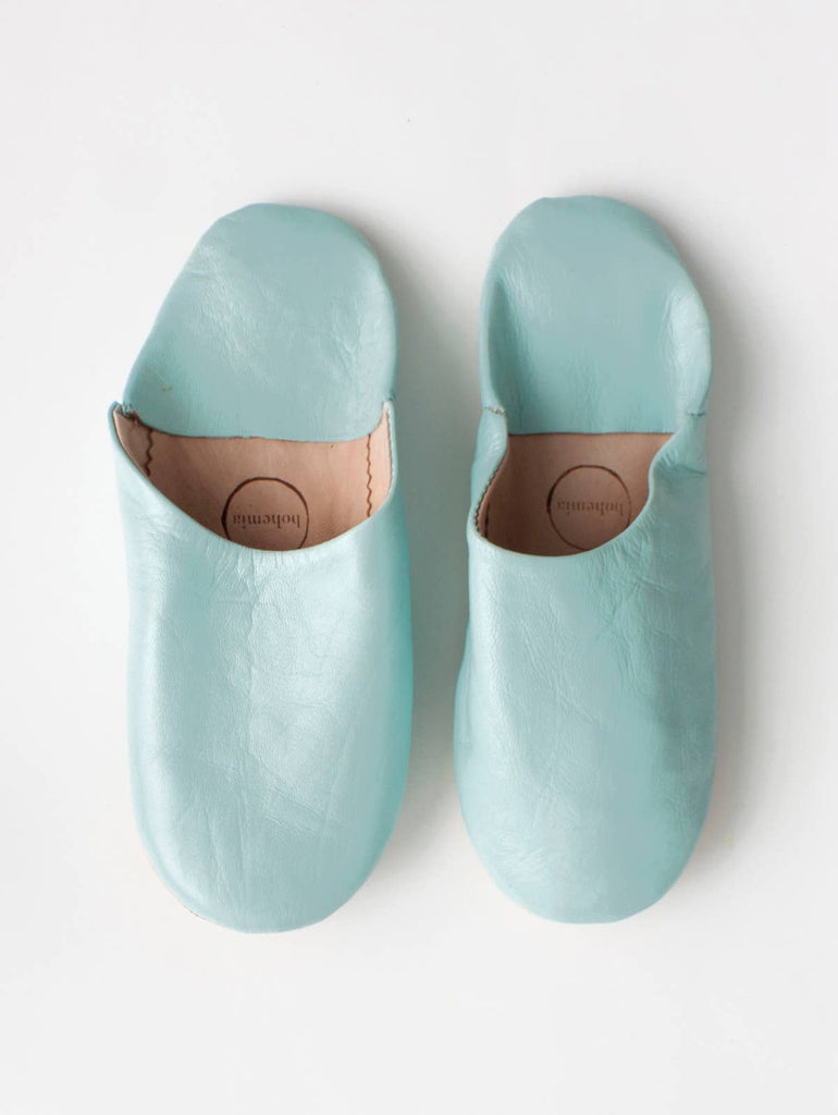 Handmade Babouche Slippers | Aqua