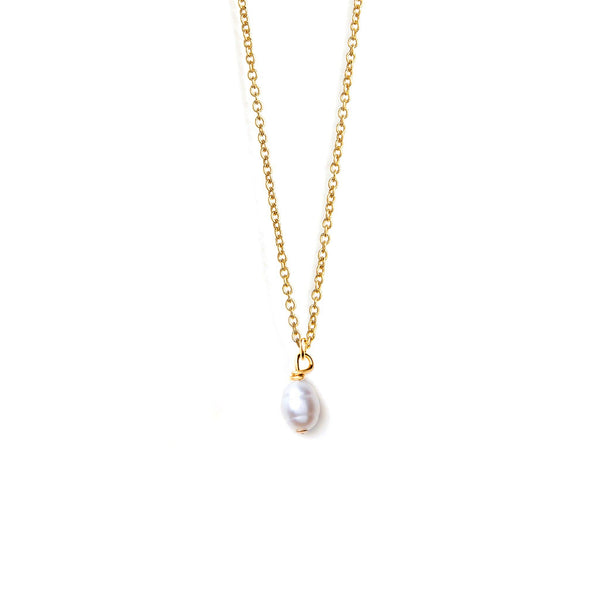 Gold Minimal Necklace | Freshwater Pearl