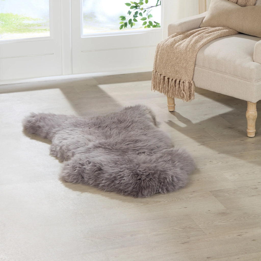 Natural Sheepkin Rug | Grey Smooth