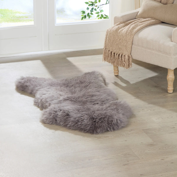 Natural Sheepkin Rug | Grey Smooth