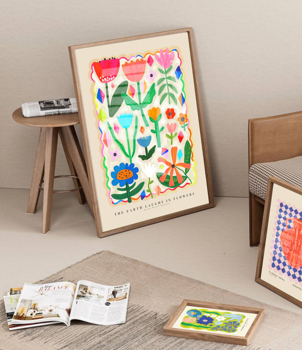 Floral Art Print | The Earth Laughs in Flowers A3