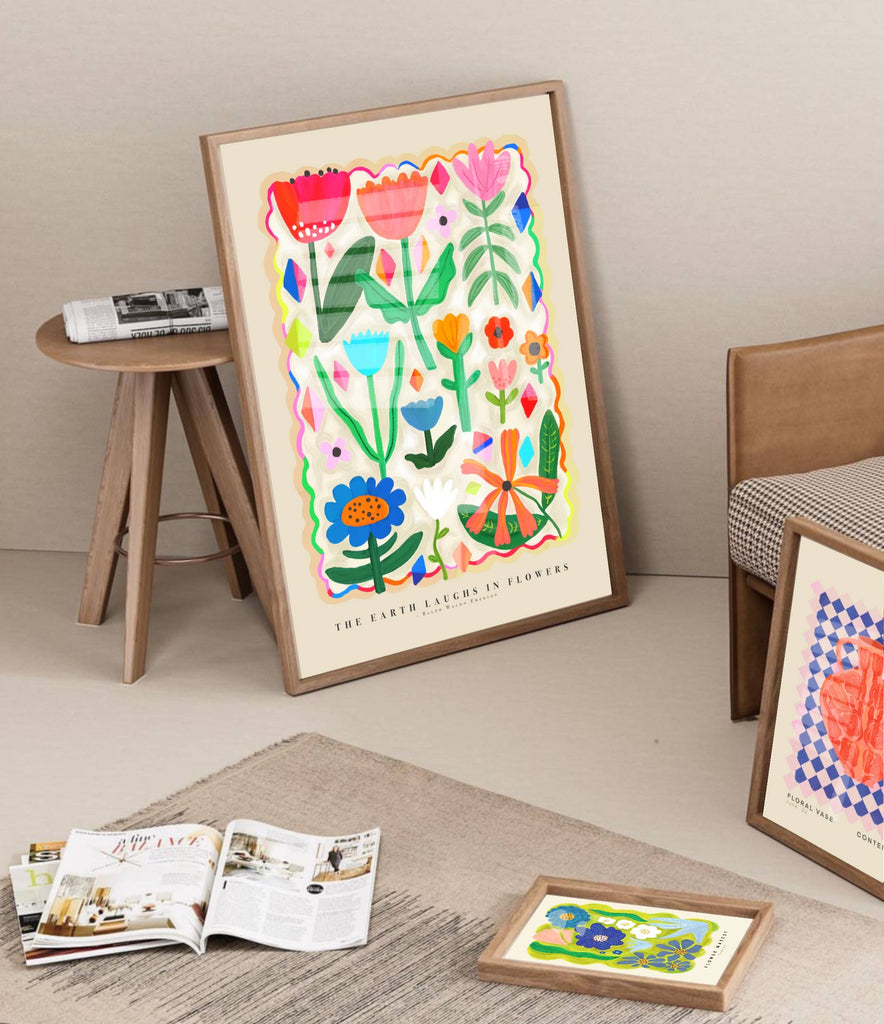 Floral Art Print | The Earth Laughs in Flowers A3