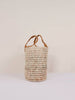 Natural Woven Tote | Pleated Mustard