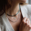 Crystal Minimal Necklace | Sea Glass Chalcedony