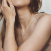 Crystal Minimal Necklace | Sea Glass Chalcedony