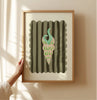 Coastal Art Print | Shell Green Stripe A5