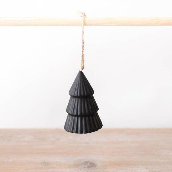 Matt Black Hanging Tree Deco, 8cm
