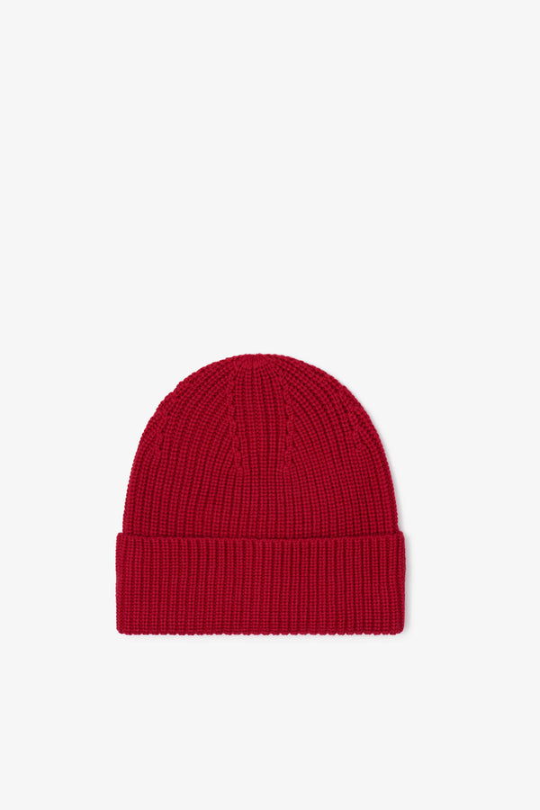 Merino Beanie Hat | Rosewood Red 24