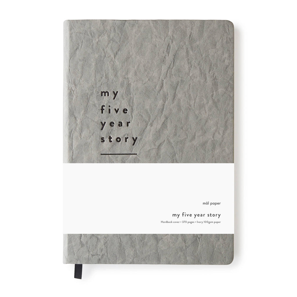 My Five Year Story Journal Grey - Self Care Wellness Gift - NØRDEN
