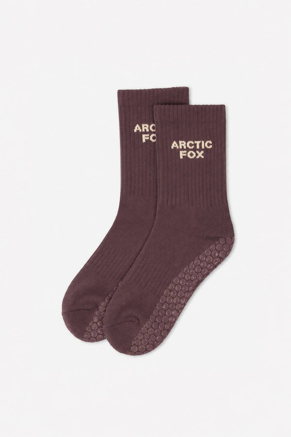 Natural Bamboo Socks | Grip Cocoa Powder