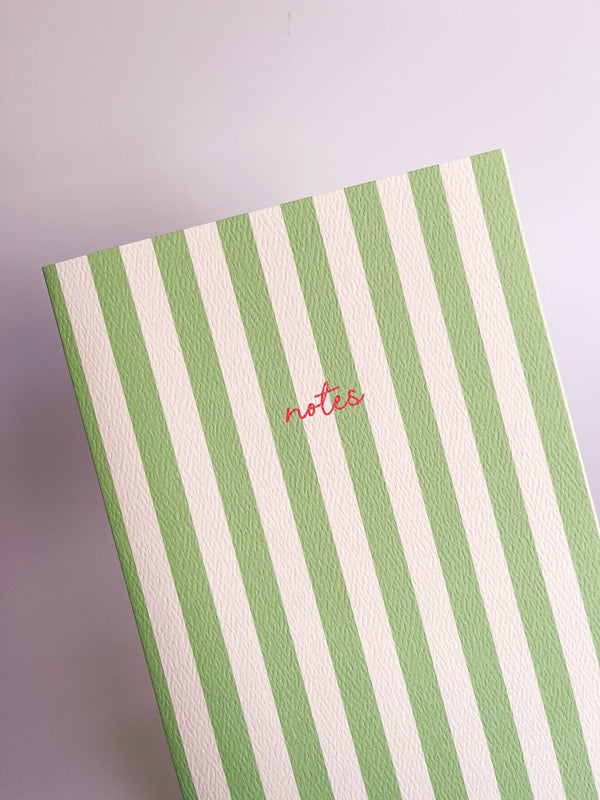 Colourful Striped Notebook | Pistachio Green