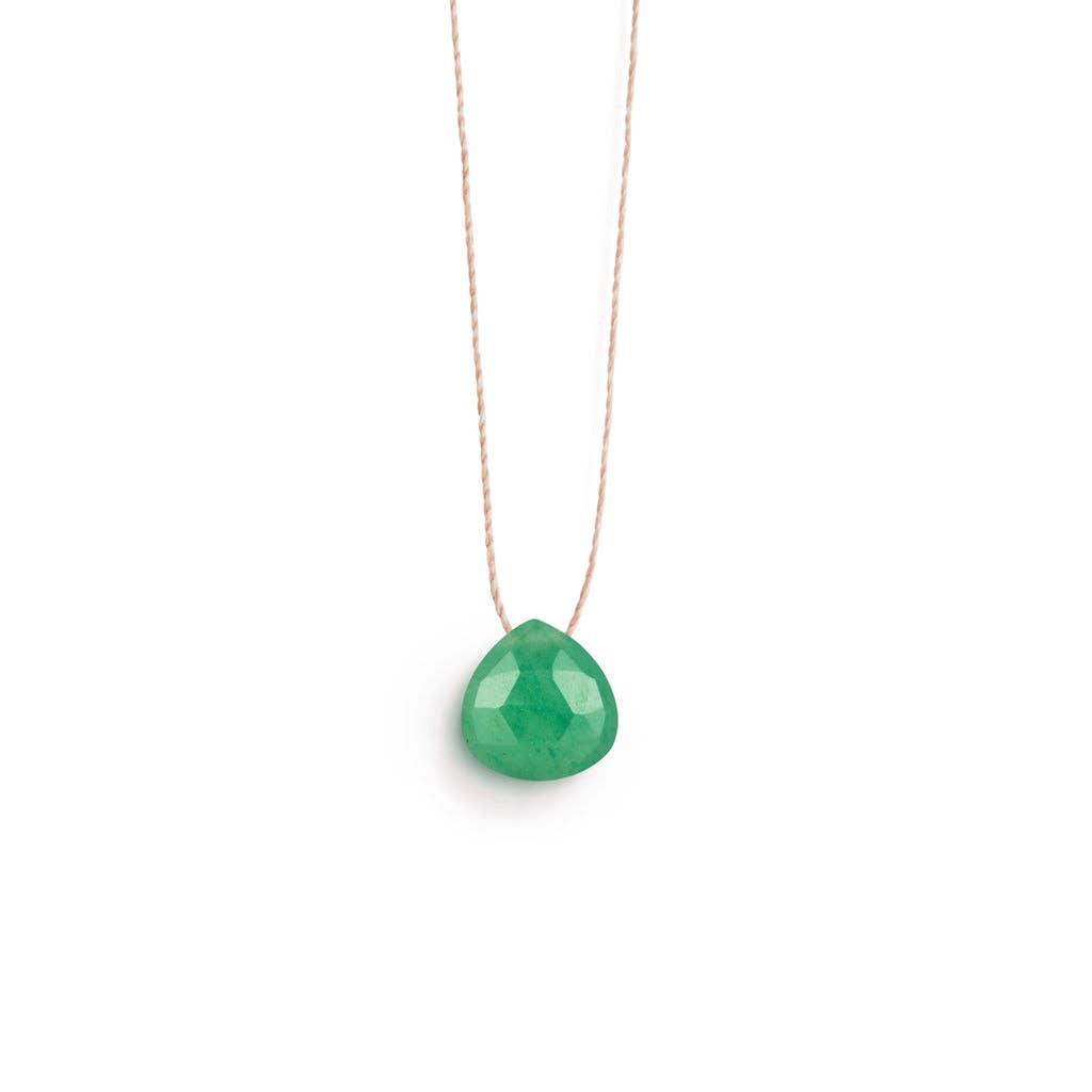 Crystal Minimal Necklace | Green Aventurine