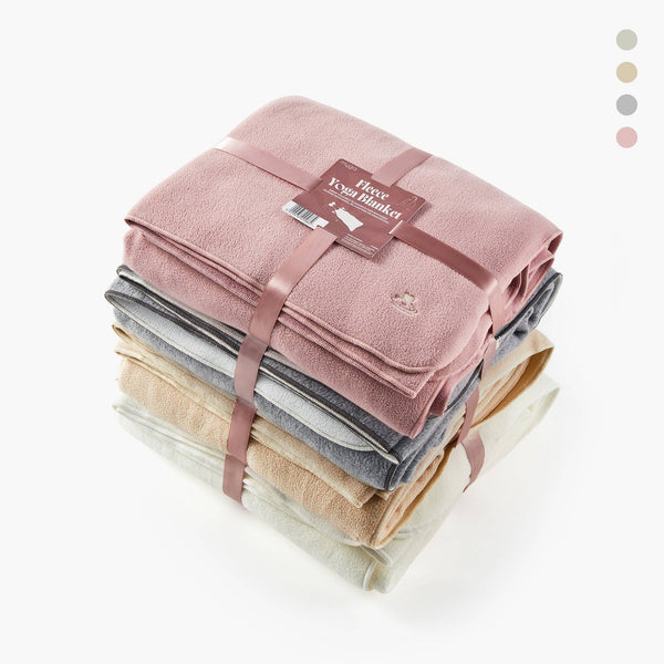 Ultra-Soft Fleece Yoga Blankets: Creme