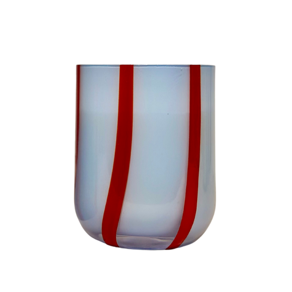 Atina Striped Glass | Blue + Red