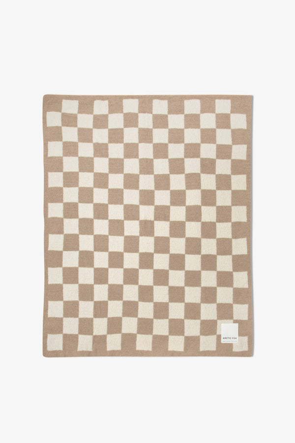 Recycled Soft Throw |  Teddy Check Beige 24