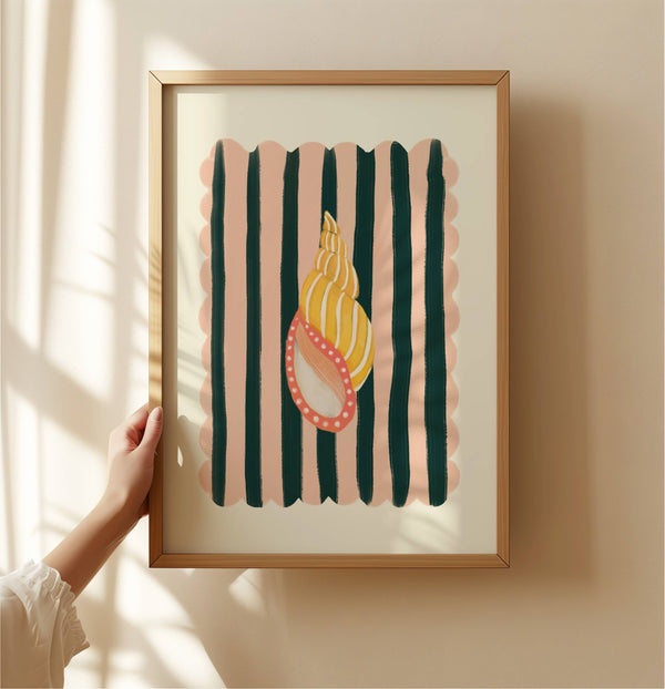 Coastal Art Print | Yellow Stripe A4