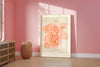 Floral Art Print | Striped Vase A5