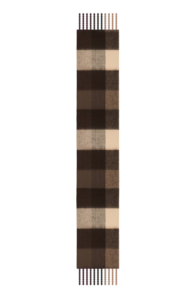 Recycled Soft Scarf | Reykjavik Earth Brown Check