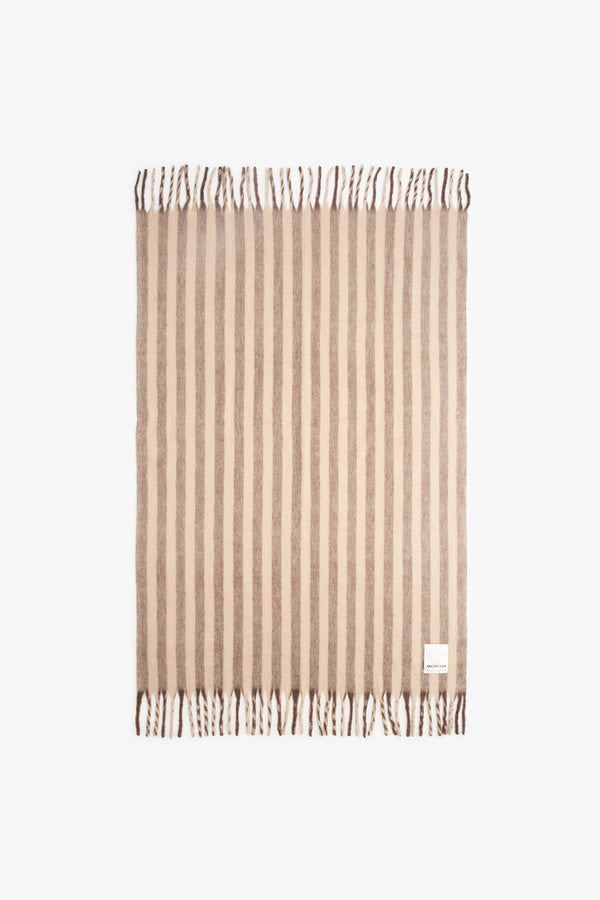 Recycled Soft Throw |  Wool Stripe Burnt Umber 24