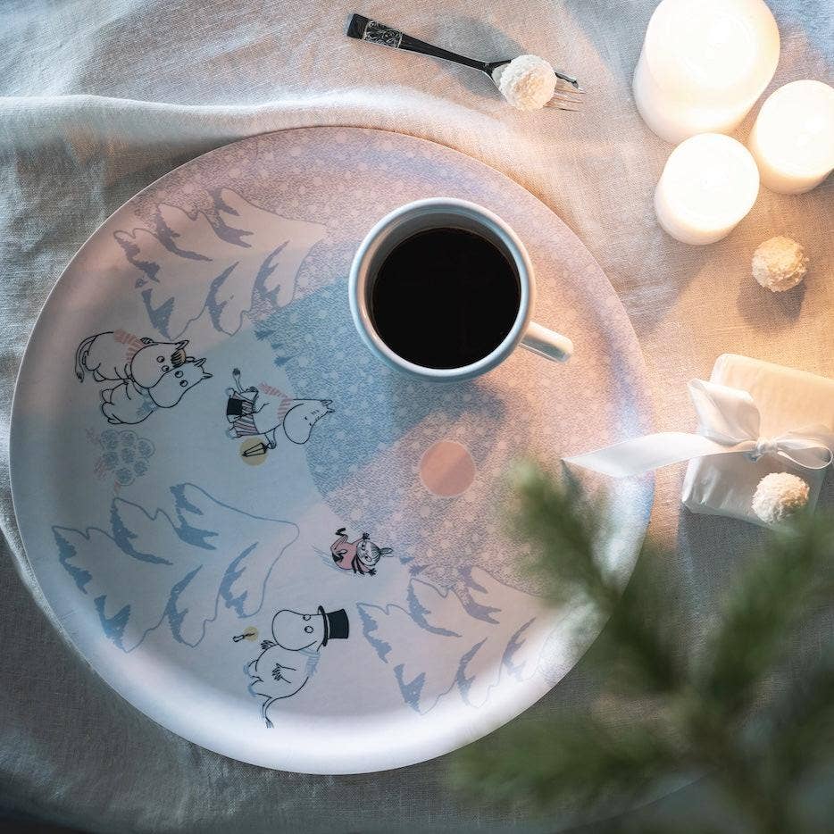 Colourful Decorative Tray | Moomin Let It Snow Circular
