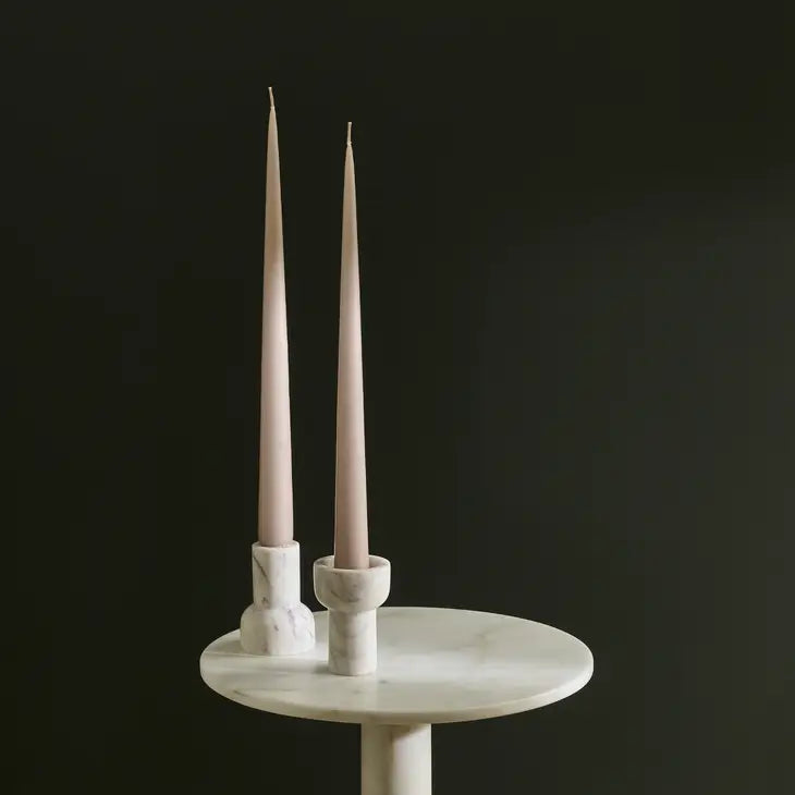 Minimal Marble Candleholder | Pearl White Como - NØRDEN