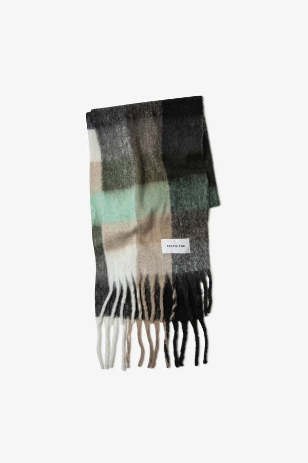 Recycled Soft Scarf | Reykjavik Black Checkf