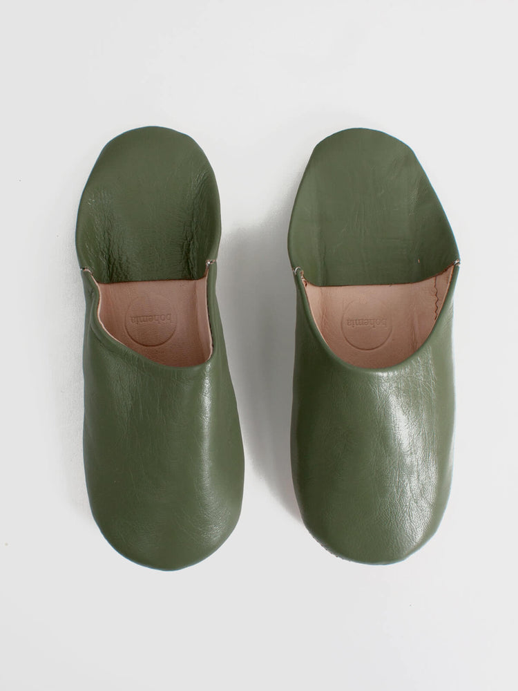 Handmade Babouche Slippers | Olive