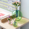 Glass Reversible Vase | Mini Bubble Blue + Green