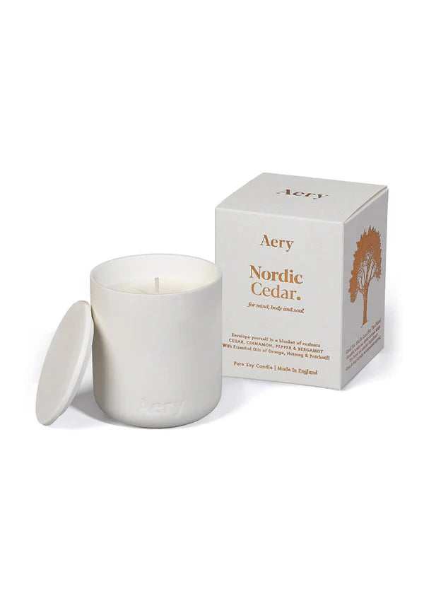 Ceramic Scented Candle | Nordic Cedar