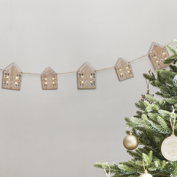 Christmas Wooden Garland | Gingerbread House