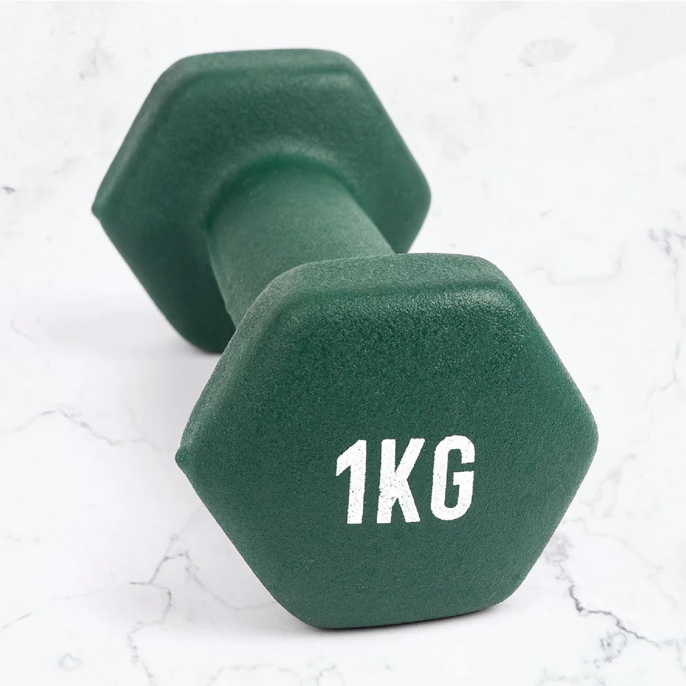 Yoga Fitness Weights | 1kg Dark Green Hexagonal