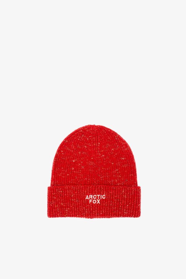Embroidered Beanie Hat | Firey Red