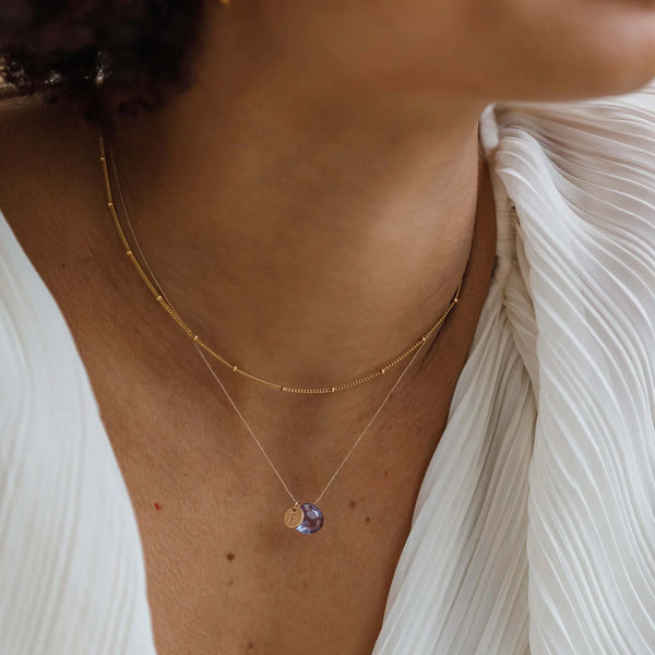 Crystal Minimal Necklace | Aventurine Quartz