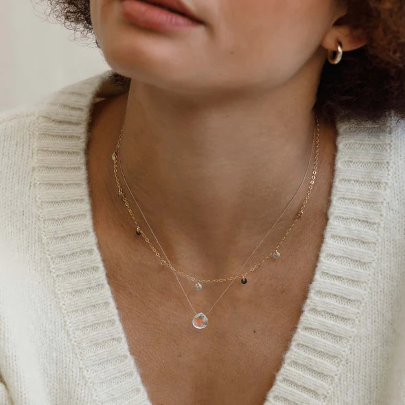 Crystal Minimal Necklace | Aura Quartz