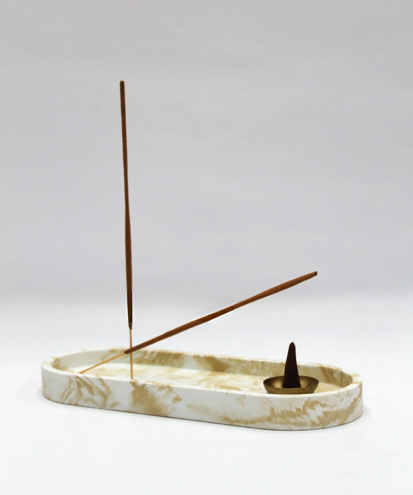 Marbled Incense Tray | Yellow - NØRDEN