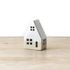 Natural Ceramic Ornament | White LED House 12cm