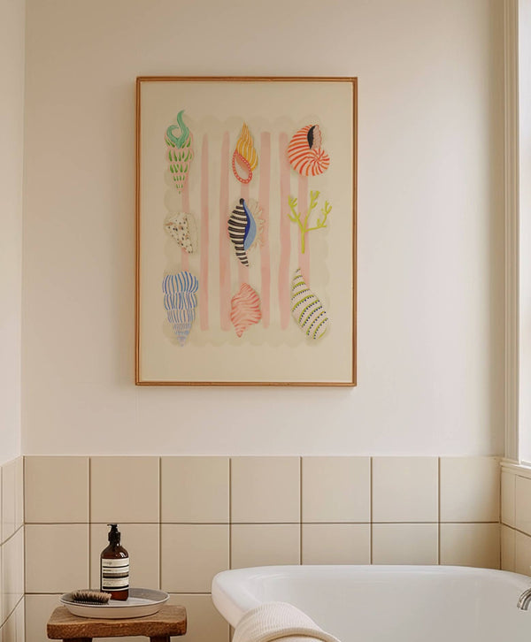 Coastal Art Print | Shell Beach Combing A3