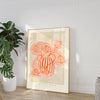 Floral Art Print | Striped Vase A5