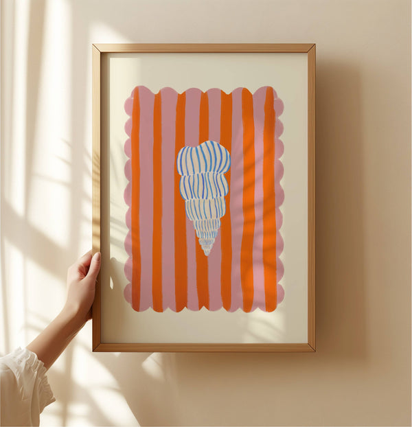 Coastal Art Print | Blue Stripe A4