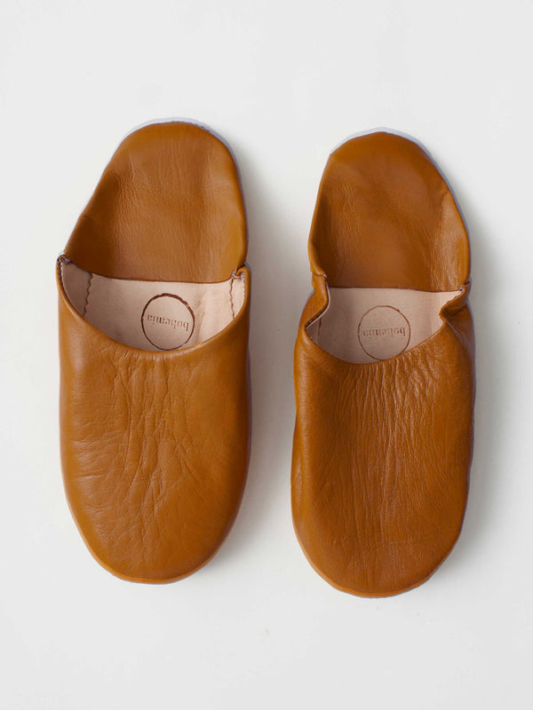 Handmade Babouche Slippers | Caramel