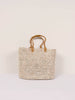 Natural Woven Tote | Pleated Mustard