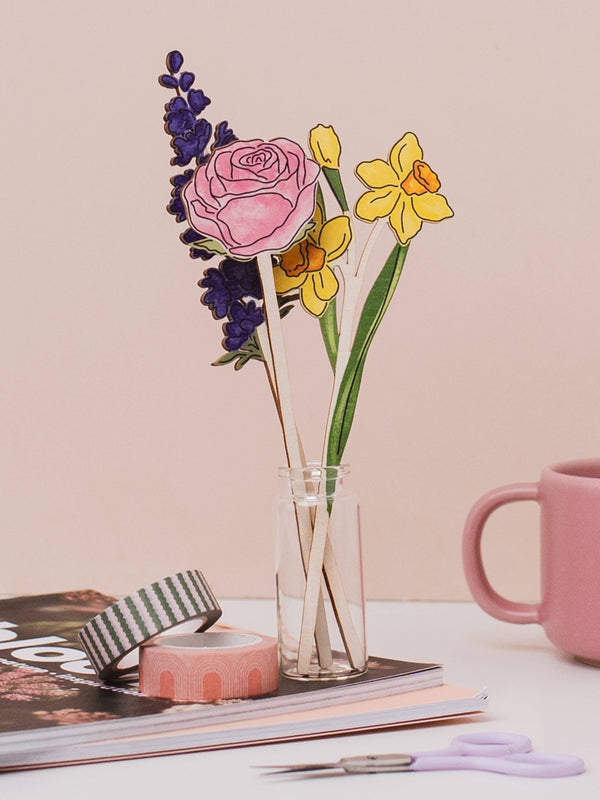 Floral Wooden Decoration | Delphinium July