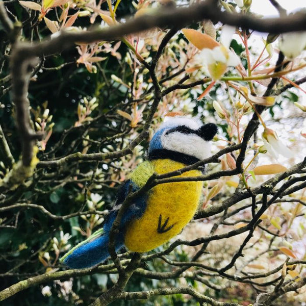 Natural Felt Decoration | Bluetit